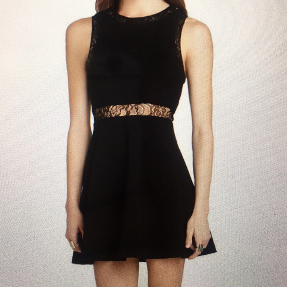 BCBGeneration Lace Insert Dress-black